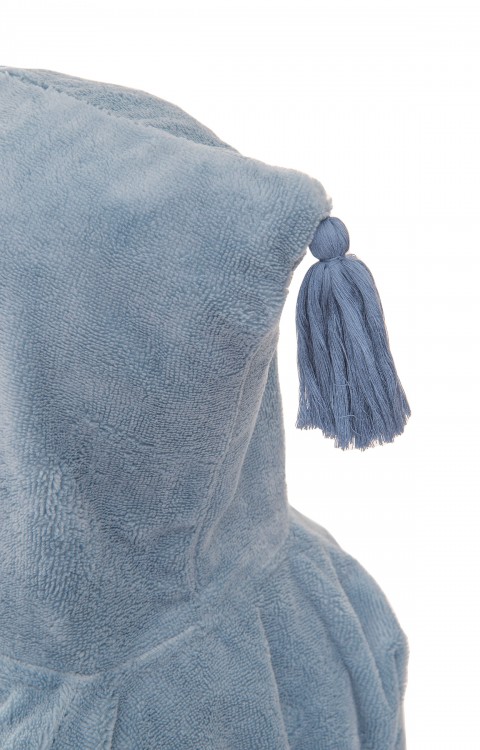 BAMBU BORNOZ ÇOCUK (5-6 Yaş  Mavi)