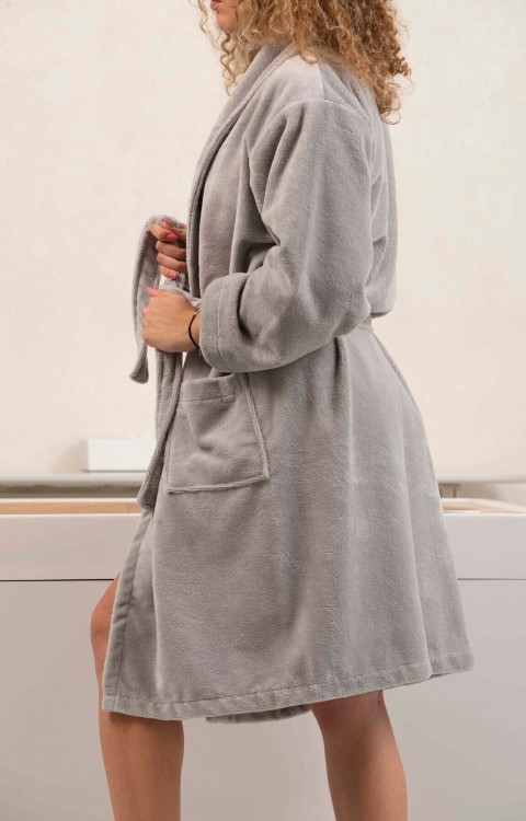 Bambu Bornoz Yetişkin Havlu Capella (L/XL  GRİ)