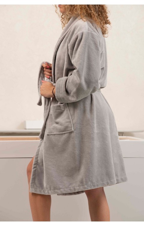 Bambu Bornoz Yetişkin Havlu Capella (S/M  GRİ)