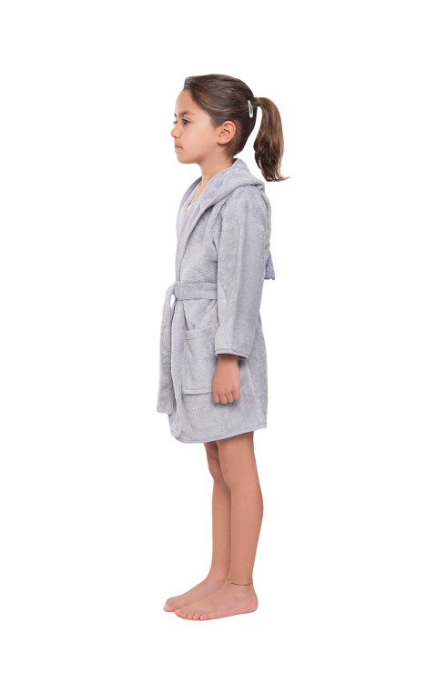 BAMBU ÇOCUK BORNOZ ORGANİK (0-2 Yaş  GRİ)