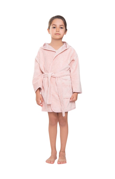 BAMBU ÇOCUK BORNOZ ORGANİK (3-4 Yaş  PEMBE)