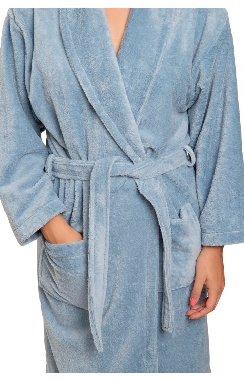 BORNOZ BAMBU YETİŞKİN (S/M  Mavi)