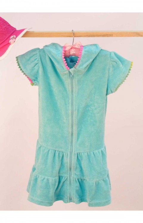 çocuk havlu plaj elbisesi (4-5 Yaş  Mavi)