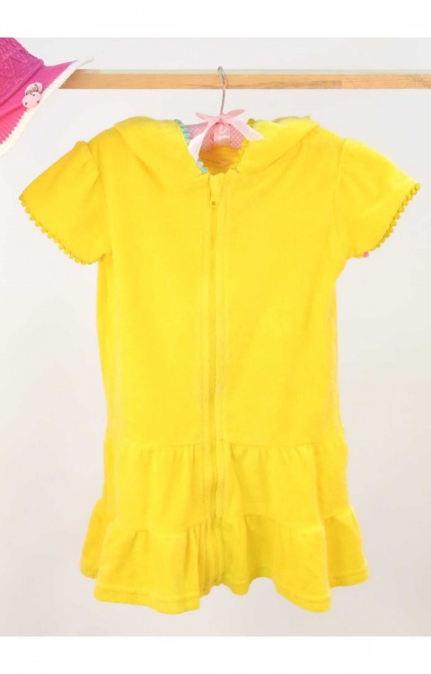 çocuk havlu plaj elbisesi (7-8 Yaş  Sarı)
