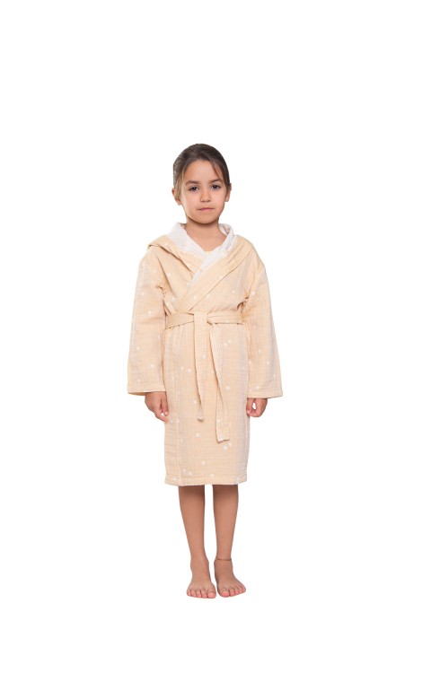 jakarlı çocuk bornoz (4-5  Sarı)