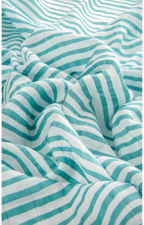 müslin çocuk bornoz (0-2 Yaş  Yeşil çizgili)