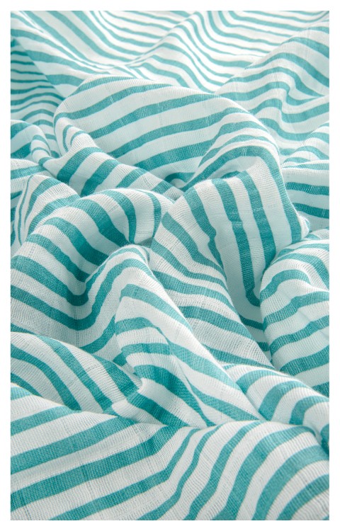 müslin çocuk bornoz (2-4 Yaş  Yeşil çizgili)