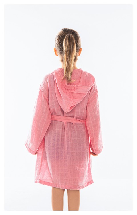 müslin çocuk bornoz (4-6 AY  Pembe)