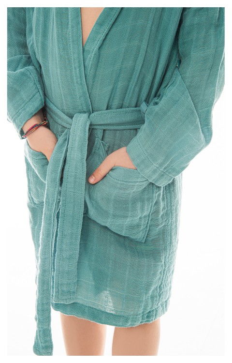 müslin çocuk bornoz (4-6 AY  Yeşil)