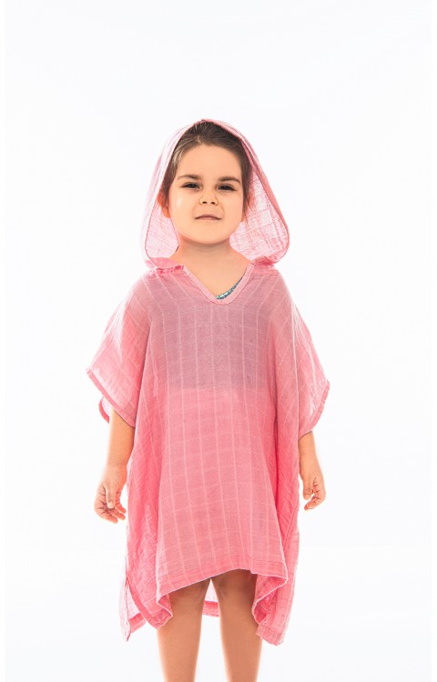 MÜSLİN ÇOCUK PANÇO (0-2 Yaş  Pembe)