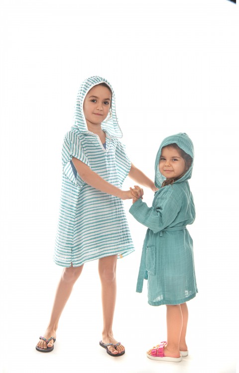 MÜSLİN ÇOCUK PANÇO (0-2 Yaş  Yeşil)