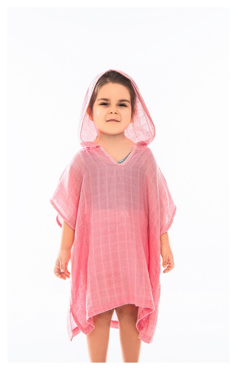 MÜSLİN ÇOCUK PANÇO (2-4 Yaş  Pembe)