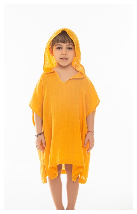 MÜSLİN ÇOCUK PANÇO (4-6 Yaş  Sarı)