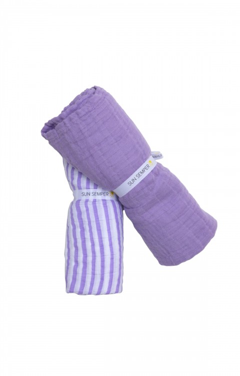 PAMUKLU BEBEK ÖRTÜSÜ ( 110 x 110 Mor)