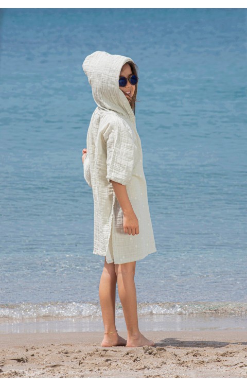 Yeşil çocuk panço plaj elbisesi, rahat ve şık yaz koleksiyonu (  Yeşil)