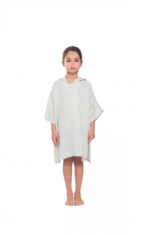 Yeşil çocuk panço plaj elbisesi, rahat ve şık yaz koleksiyonu (  Yeşil)