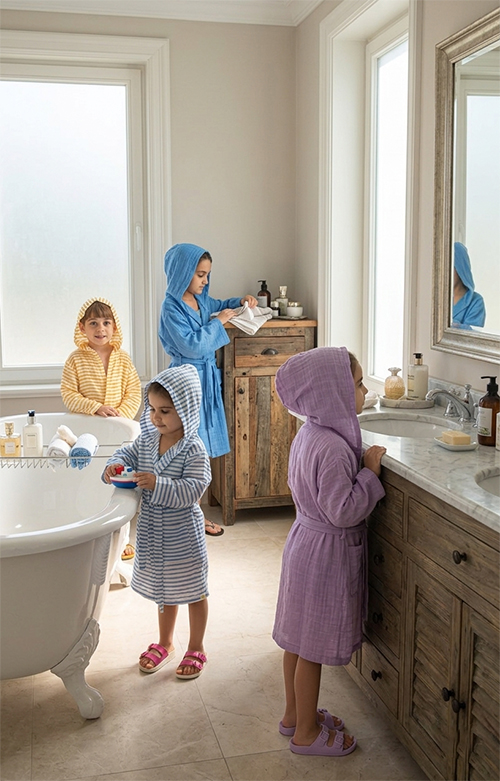 MÜSLİN ÇOCUK BORNOZ